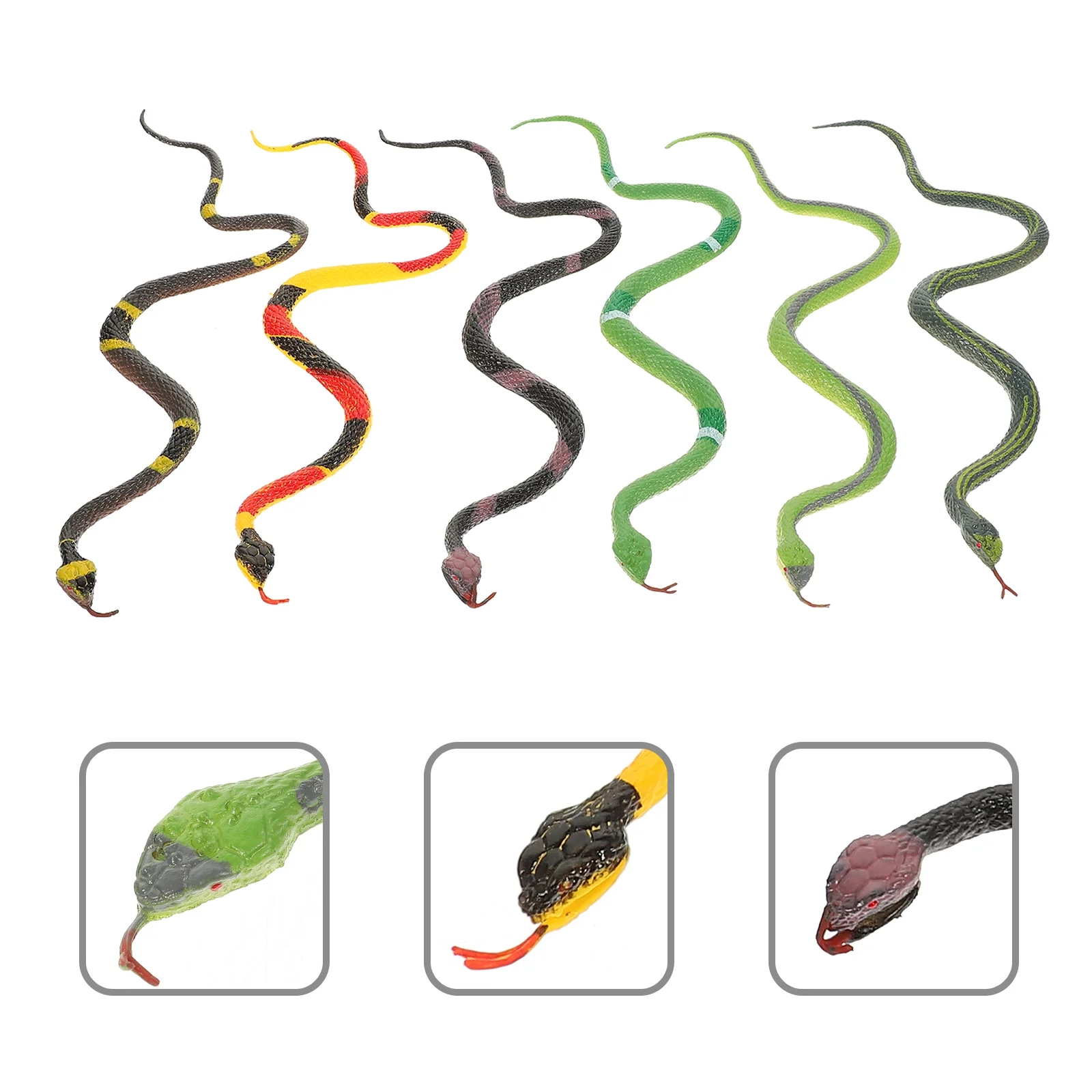 12 Pcs Rubber Snake Toy Compact Toys Realistic Fake Snakes Bulk Prank Props for Children Light