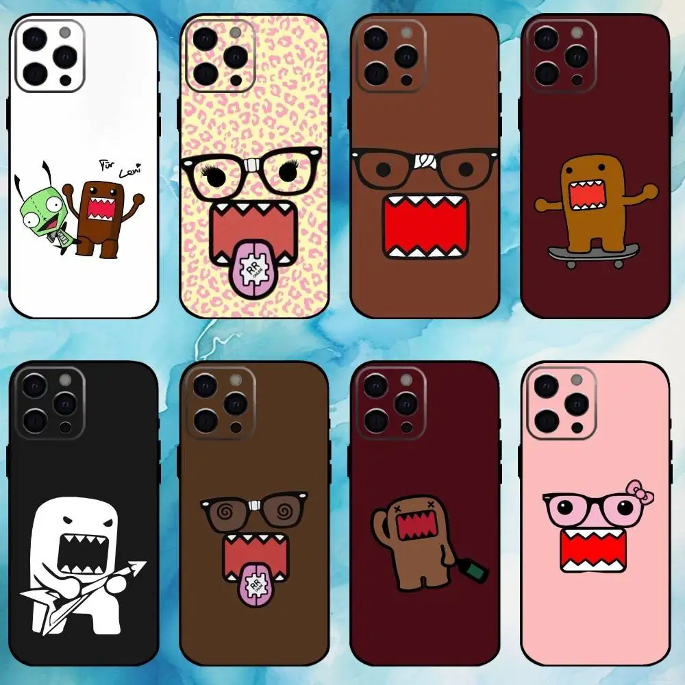 

Cute Domo-kun Phone Case For iPhone17,16,15,14,13,12,11 Plus,Pro Max Soft Black Cover