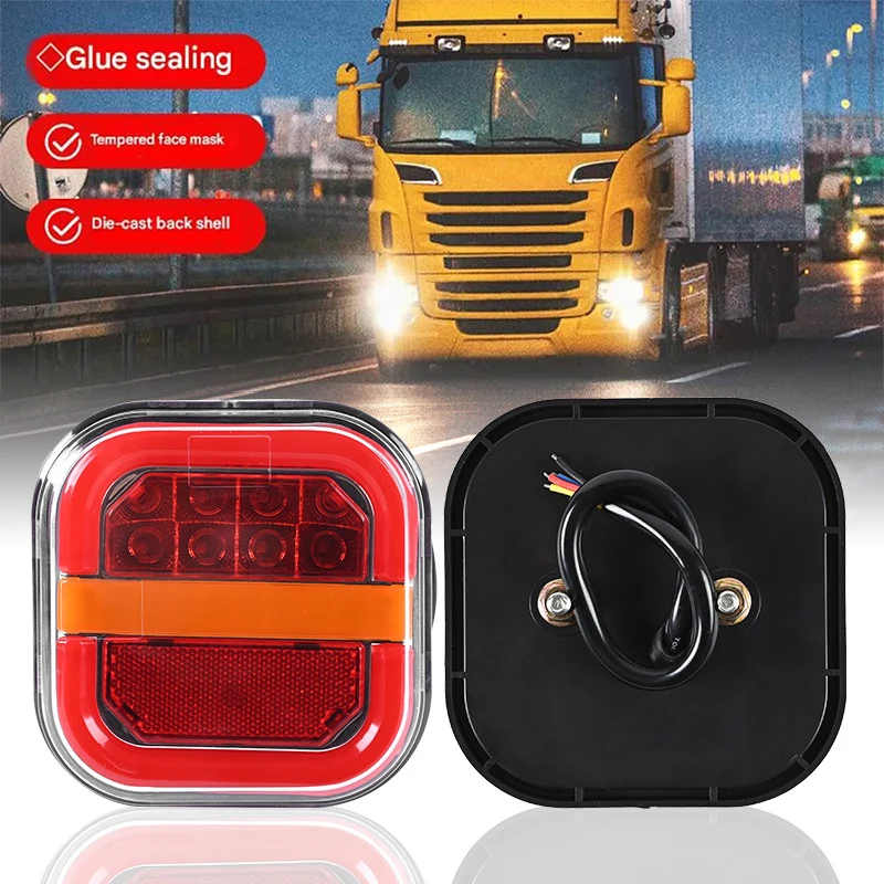12/24V fog light Dynamic Brake Flowing Stop Turn Tail Lights Guiding /ReflectorTraffic  Truck Pickup Light LED Tail Lights