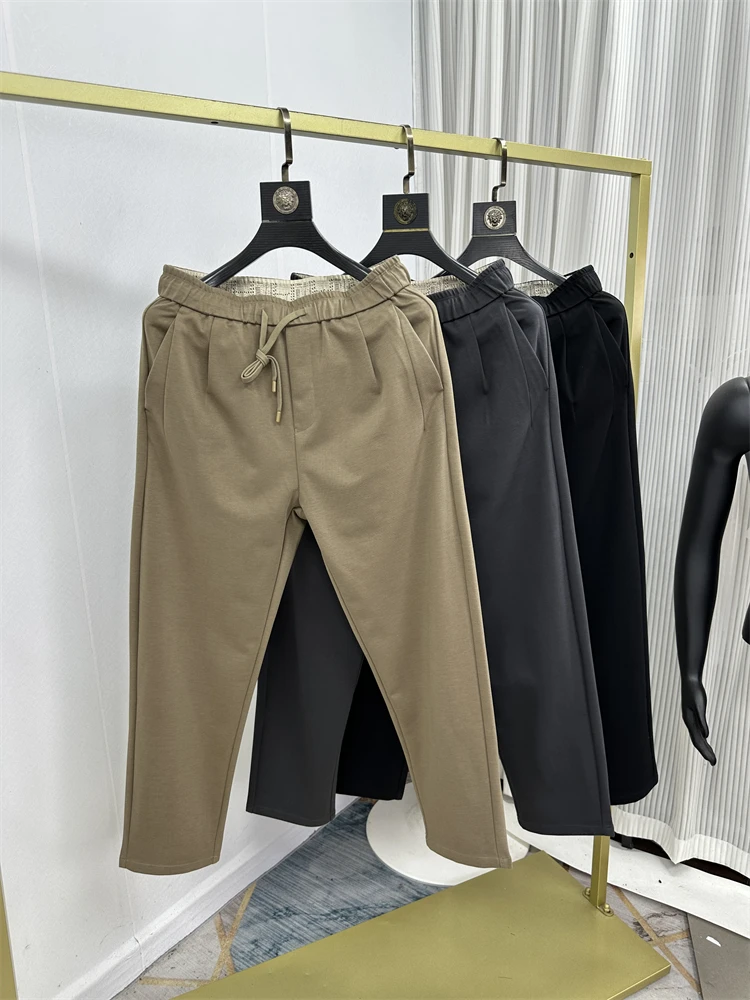 

Linen Blend Men's Straight Leg Casual Pants Breathable Comfortable Spring Autumn Thi Faionable Dstring Leisure Trousers