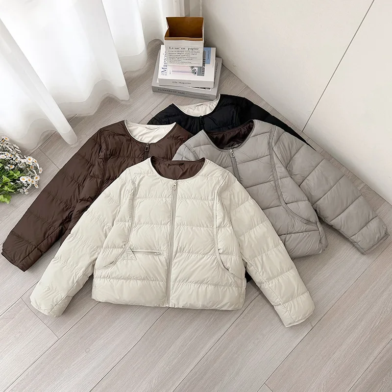 

Winter Lightweight Padded Parka Warm Cotton Padded Puffer Coat Outerwear Casual Single Breasted O-Neck Quilted Jackets