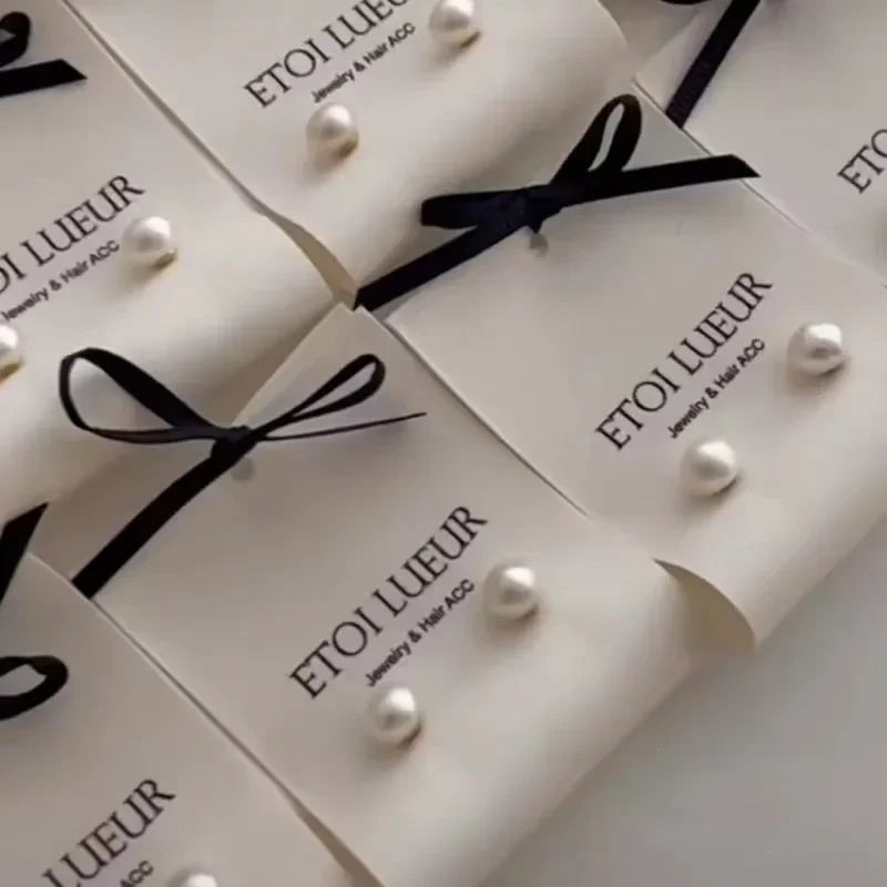 100Pcs Personalized LOGO Customized Cloth Jewelry Display Card Earrings Necklace Bracelet Jewelry Gift Packaging Accessories