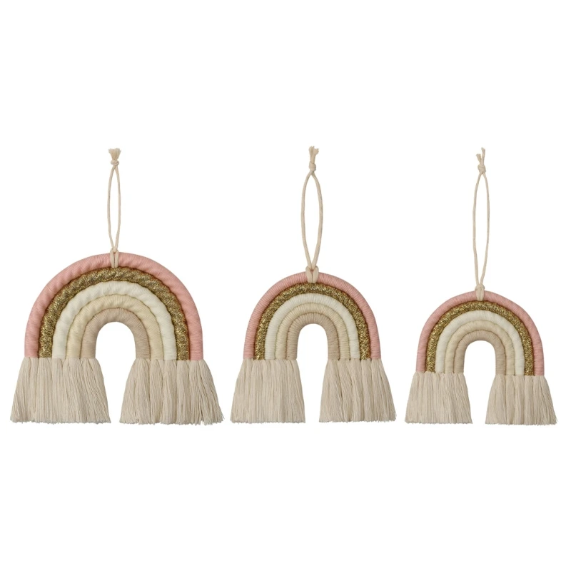 Colorful Woven Macrame Rainbow Wall Decor Party Decoration for Kids Baby Nursery