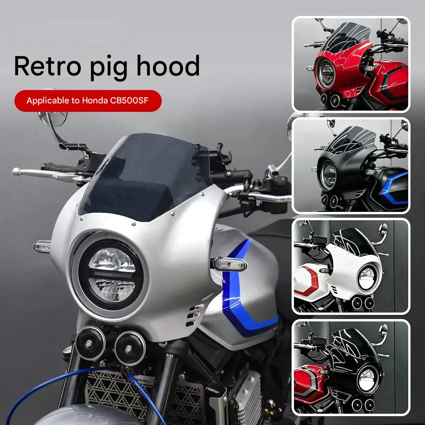 For Honda CB500SF Super Four Pig Head Front Air Deflector Retro Design Upgrade Accessory for Vehicle Enhancement