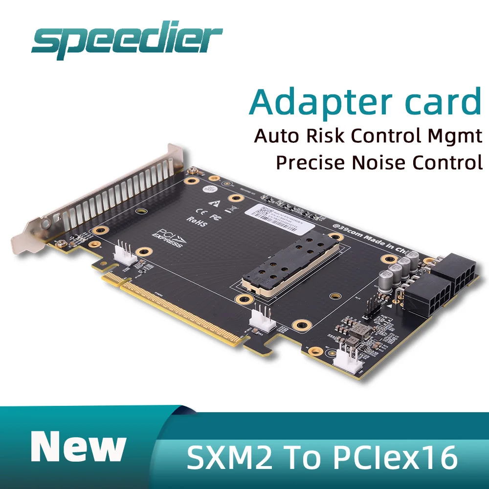 

SXM2 To PCIe X16 Adapter Riser Card Board Nvidia V100 for GPU Graphics Card Automatic Fan Control Management PCI-EXPRESS Risk