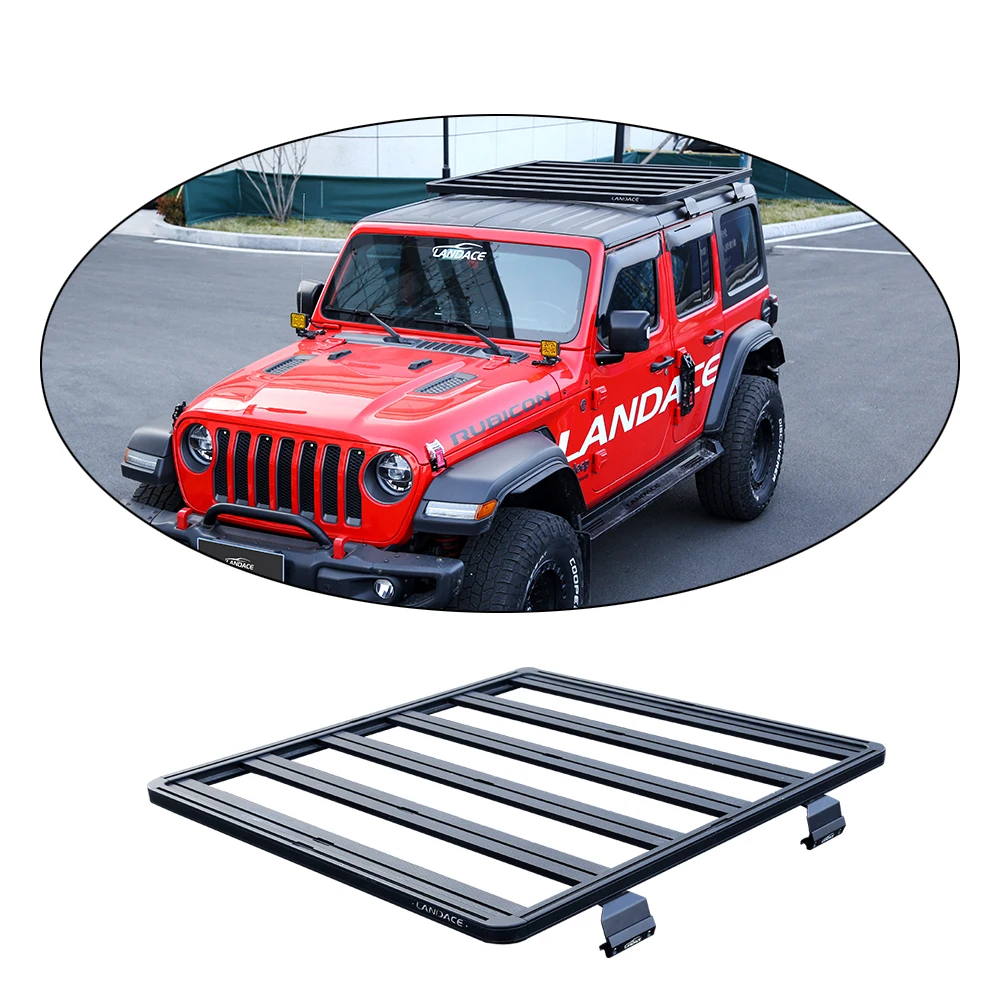 

Hot Selling Base Luggage Tray Aluminum Alloy Rail Roof Rack Basket Car Roof Rack for Jeep Wrangler JK JL Storage Rack