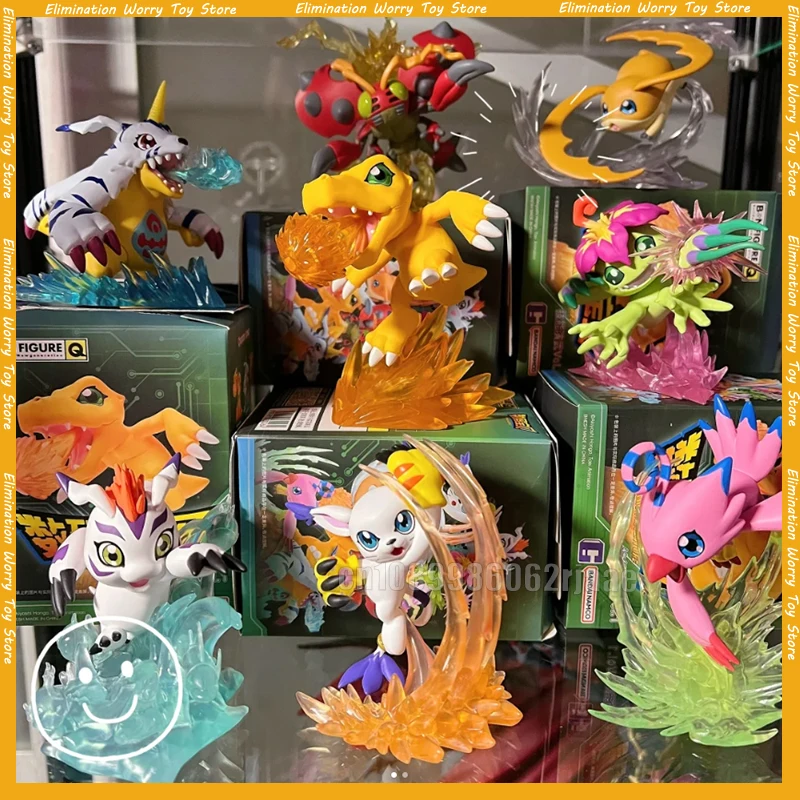 

Original Digimon Adventure Action Figure Bandai Anime Agumon Gabumon Patamon Tailmon Piyomon Collection Figurine Model Toy Gift