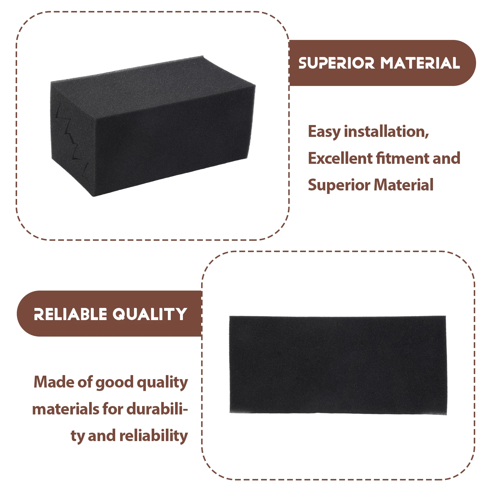 BAAJ-New 8 Pack Of 4.6 In X 4.6 In X 9.5 In Black Soundproofing Insulation Bass Trap Acoustic Wall Foam Padding Studio Foam Tile