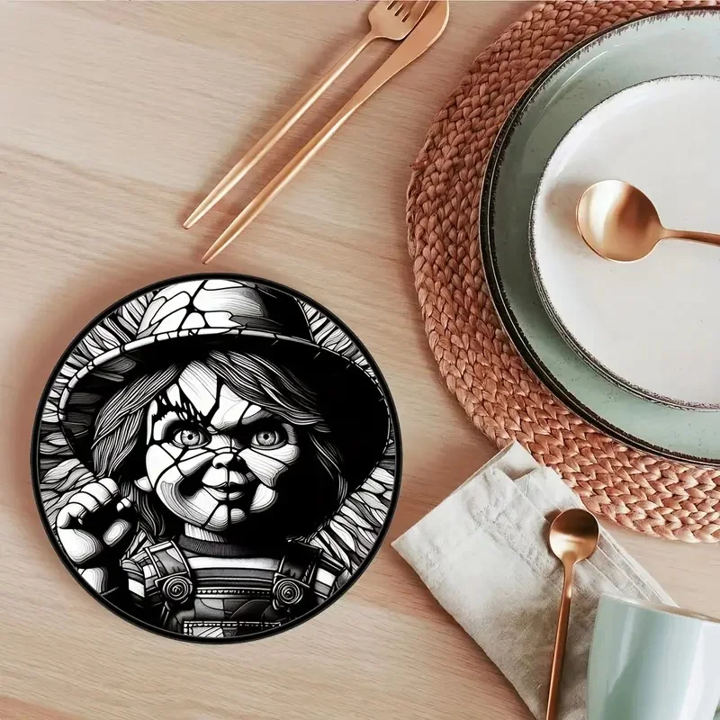 8 مجموعات من الوقايات الخشبية المطلية بنمط شخصية فنية مضادة للانزلاق، مناسبة لتزيين أدوات المطبخ في غرفة المعيشة