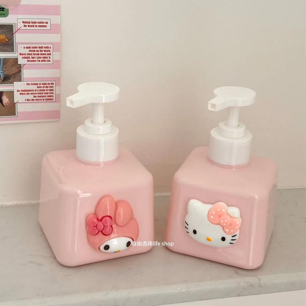 High Face Value Hello Kitty My Melody Press Type Lotion Sub Bottling Cartoon Cute Household Decoration Hand Lotion Empty Bottle