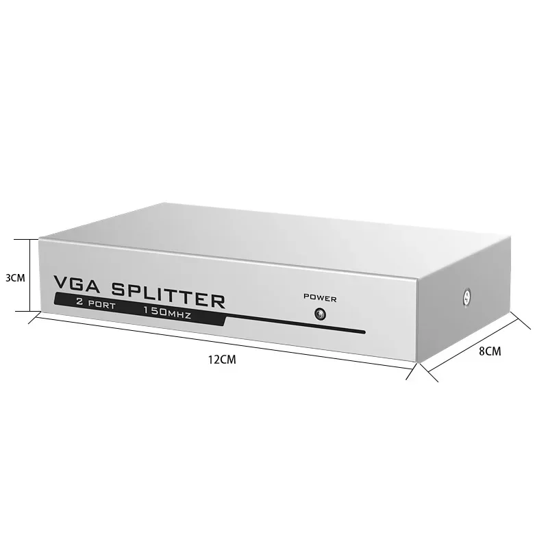 2 Port VGA Splitter 165(MHz)HD x kVM Schalter Videosignal Monitor Verstärker schwarz 25 Meter stapelbares Stahl gehäuse