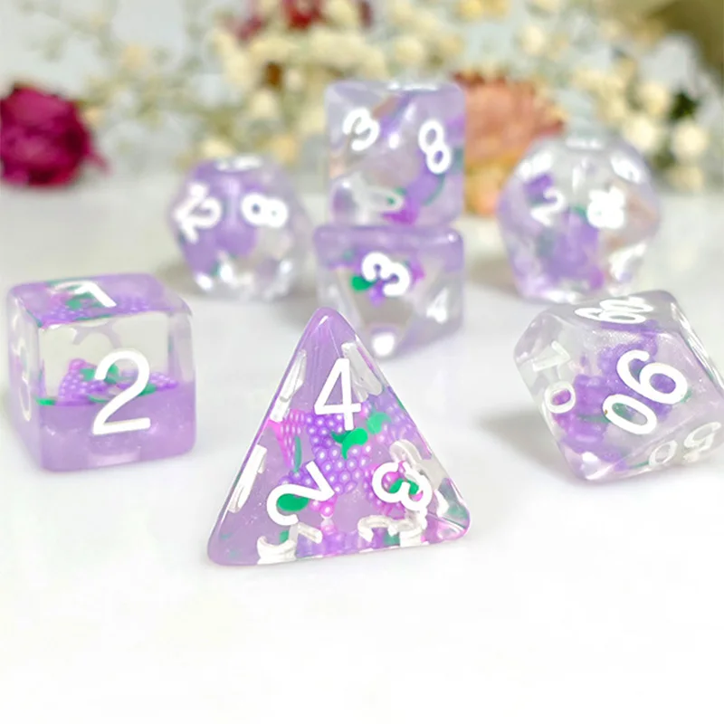 7Pcs/Set Transparent DND Dice D4 D6 D8 D10 D12 D20 Game Dice Polyhedral Mold Playing Game Toys for Home Decor Digital Accessorie