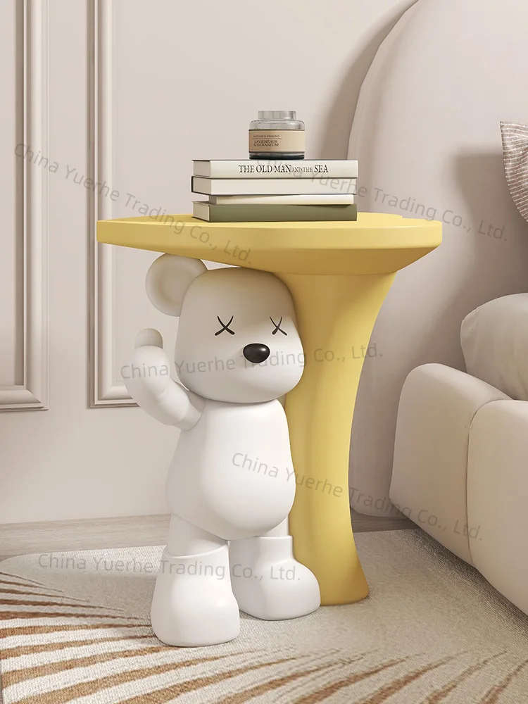 

Home Decor Furniture Creative Bear Statue Side Table Floor Decor Bedroom Bedside Table Animal Sculpture Coffee Tables Tea Tables