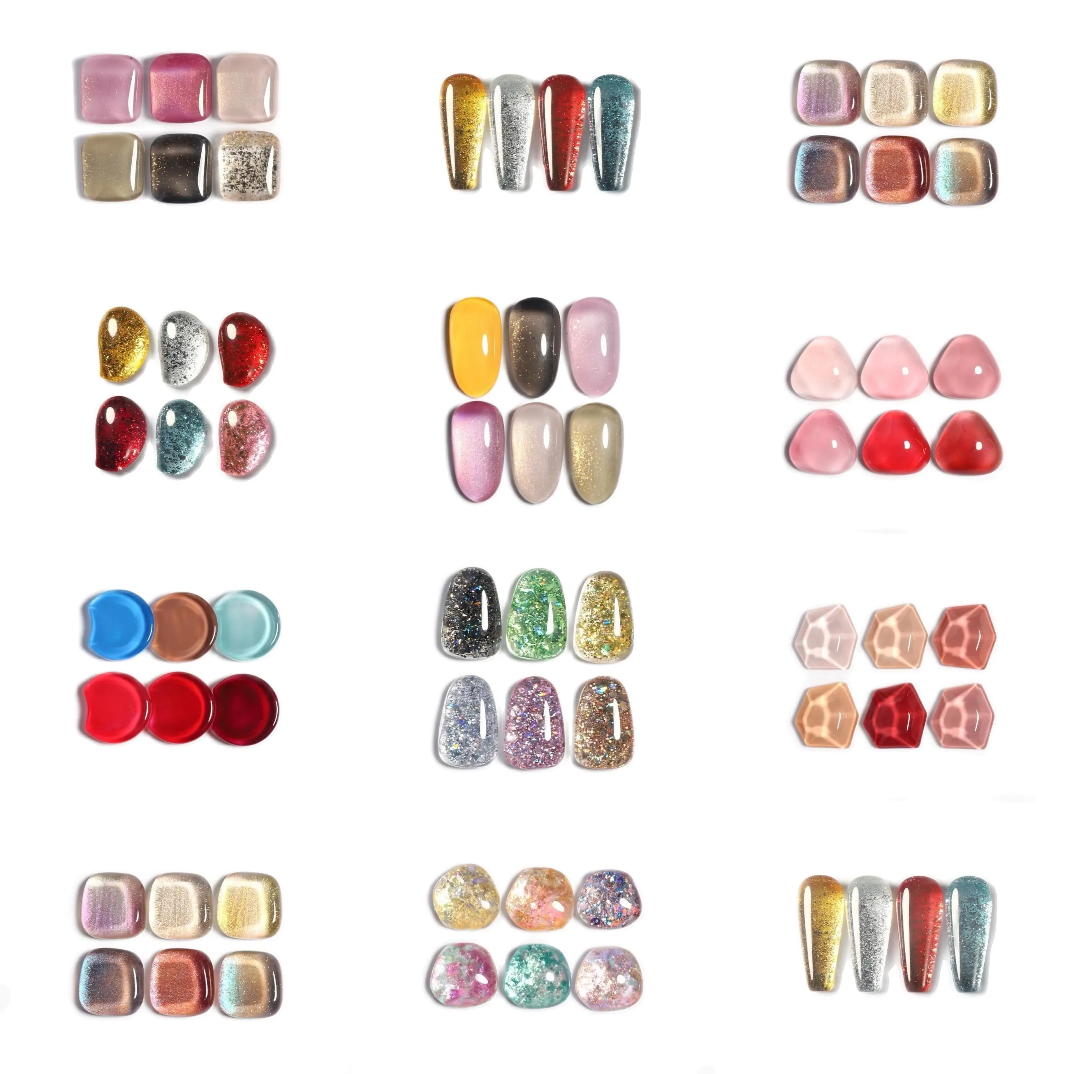 Glass Colour Card Nail Art Blank Color Display Chart Transparent Nail Swatches Nail Tips Gel Polish Template Nail Art Sample