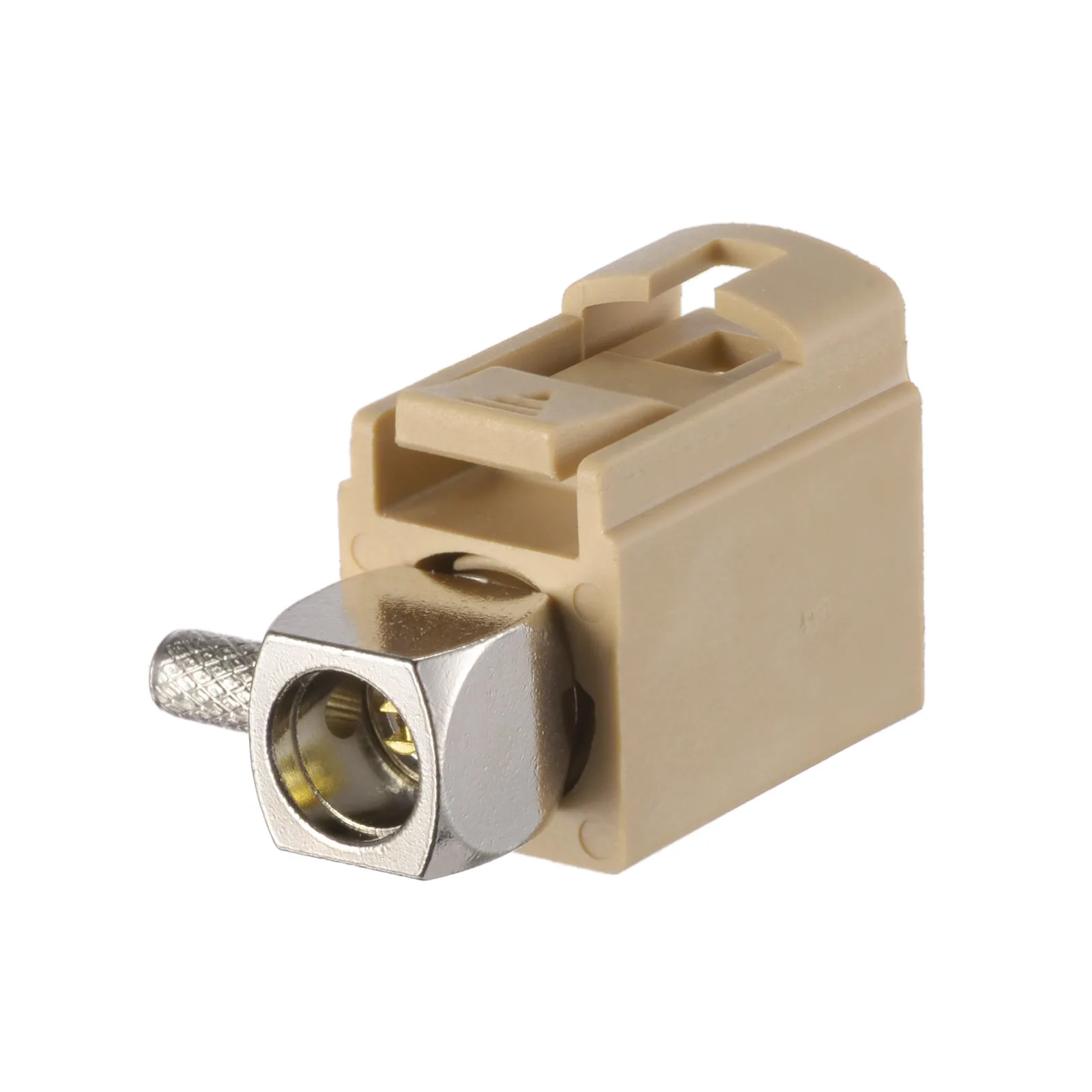 Superbat Fakra Code I Beige Female Right Angle Crimp RF Connector for RG316 RG174 Cable