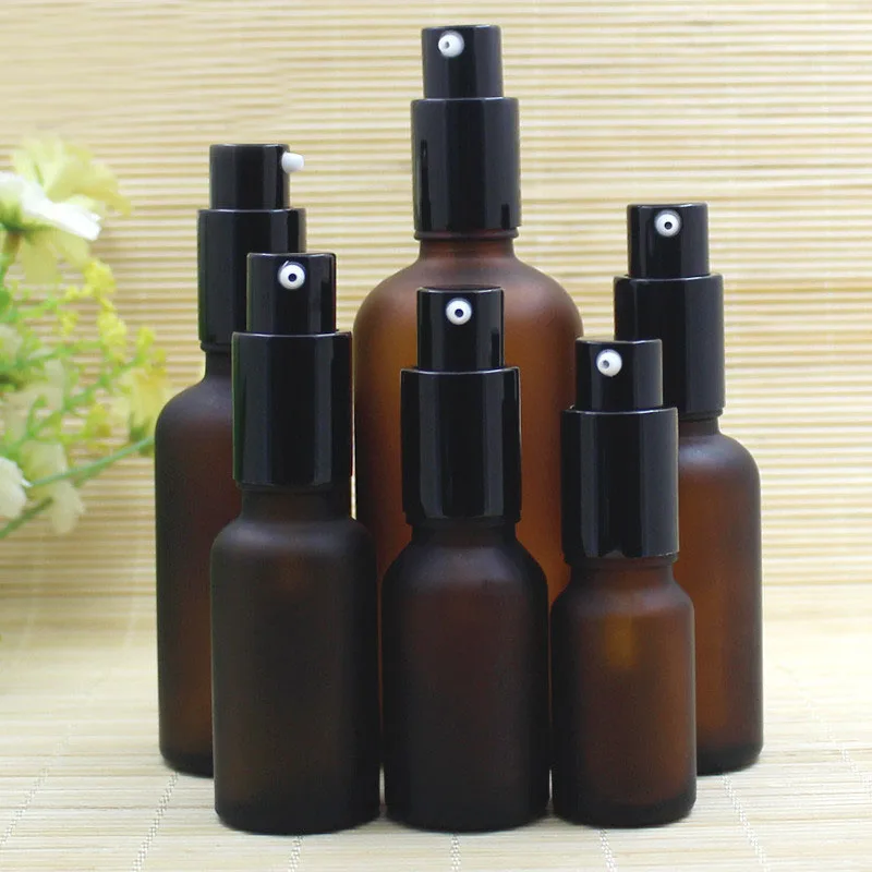 5ml10ml15ml20ml30ml50ml100ml frosted glass bottle lotion sprayer essential oil sample toner moisture  emulsion cosmetic packing