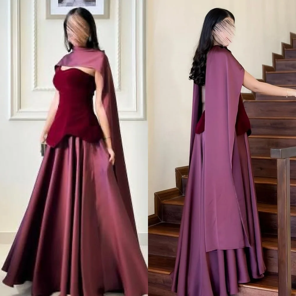 

Customized Matching Sexy Pleat Draped A-line Strapless Long Dresses Bespoke Occasion Dresses Sizes Available High Quality