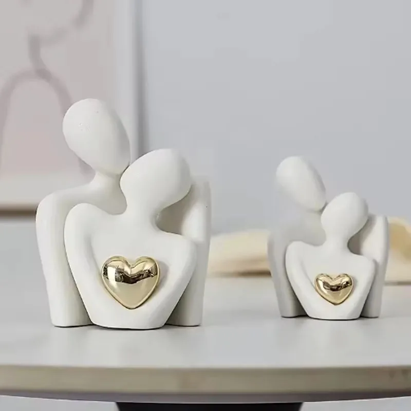 1Pc  Love Embrace Statue Romantic Ornament Couple Set Bedroom Interior Decoration Valentine's Day Gift
