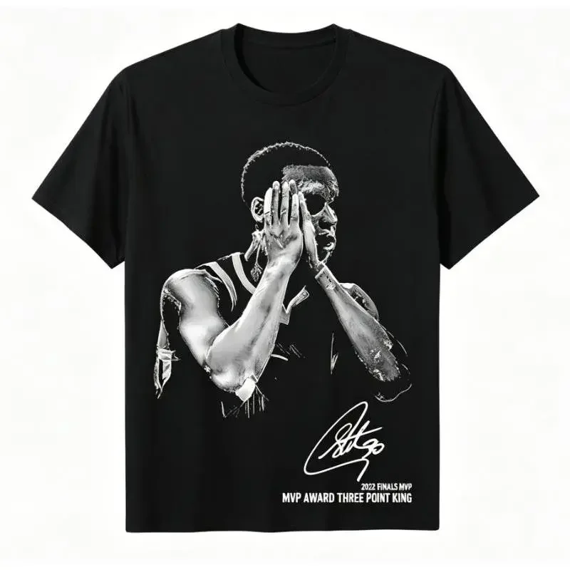 Men's Women's Stephen Curry 2022 Finals MVP 3-Point King 100% Cotton Vintage Sports Graphic T-Shirt - Round Neck, Short-Sleeve Casual Top