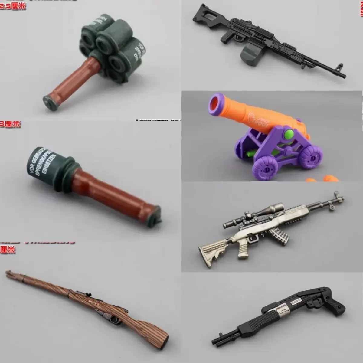 1/12 Scale Mini Rifle Gun World War II Weapon Alloy Model Soldier Accessories for 6'' Male Female Action Figure Doll Toys