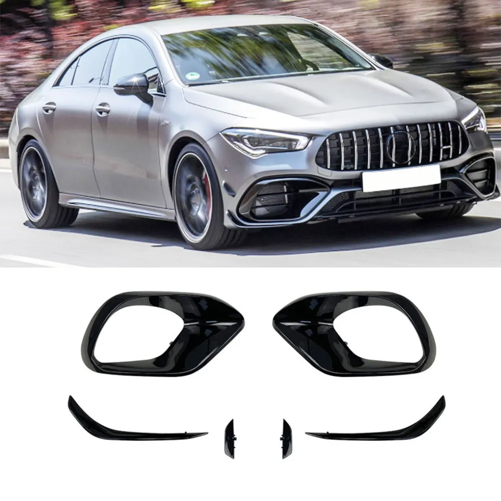 

VACOMUL ABS Gloss Black Front Bumper Lip Air Vent Covers Trims Fins Splitters for Mercedes Benz W118 C118 CLA45 AMG 2020+