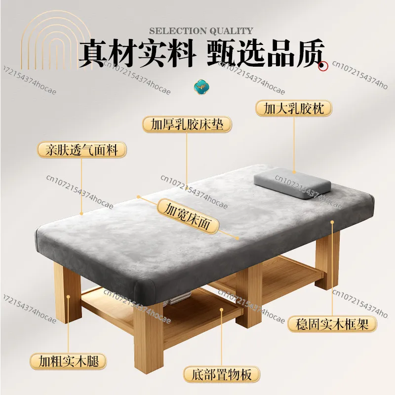 Large Solid Wood Beauty Bed Wide SAP Thai Massage Bed Special for Ear Picking Beauty Salon Health Club Special Bed view 5