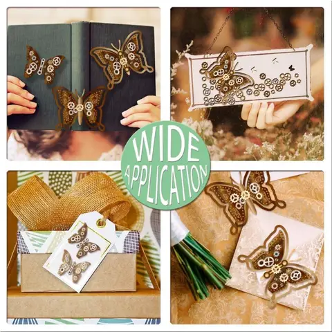 मैकेनिकल गियर तितली आकार कार्बन स्टील डाई कट तितली स्टीमपंक धातु एम्बॉसिंग डाई कट स्टेंसिल स्टीमपंक बनाना 8 best sales तितली मर जाती है - №5