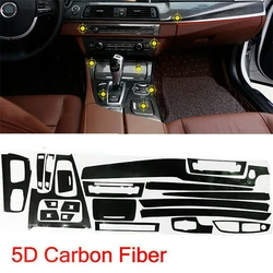 5D Glossy Carbon Fiber Pattern Interior DIY Trim Sticker For BMW 5 Series F10 2011-2017