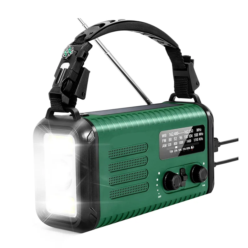 -A01R 20000Mah zonne-handslinger noodradio, NOAA/AM/FM, oplader voor mobiele telefoon, lamp, zaklamp en SOS