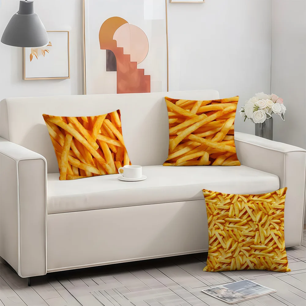 Fashion Cool Fries cushion cover Birthday Anniversary Gifts Double Sided Printed Zipper Cushion Cover Soft Skin Bedding