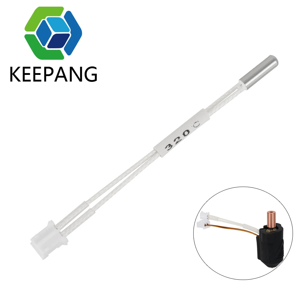 For Creality K1 Thermistor Ceramic Cartridge Heater 300°C High Temperature 100k thermistor ph2.0 Therminal 24V 60W Hotend Heater