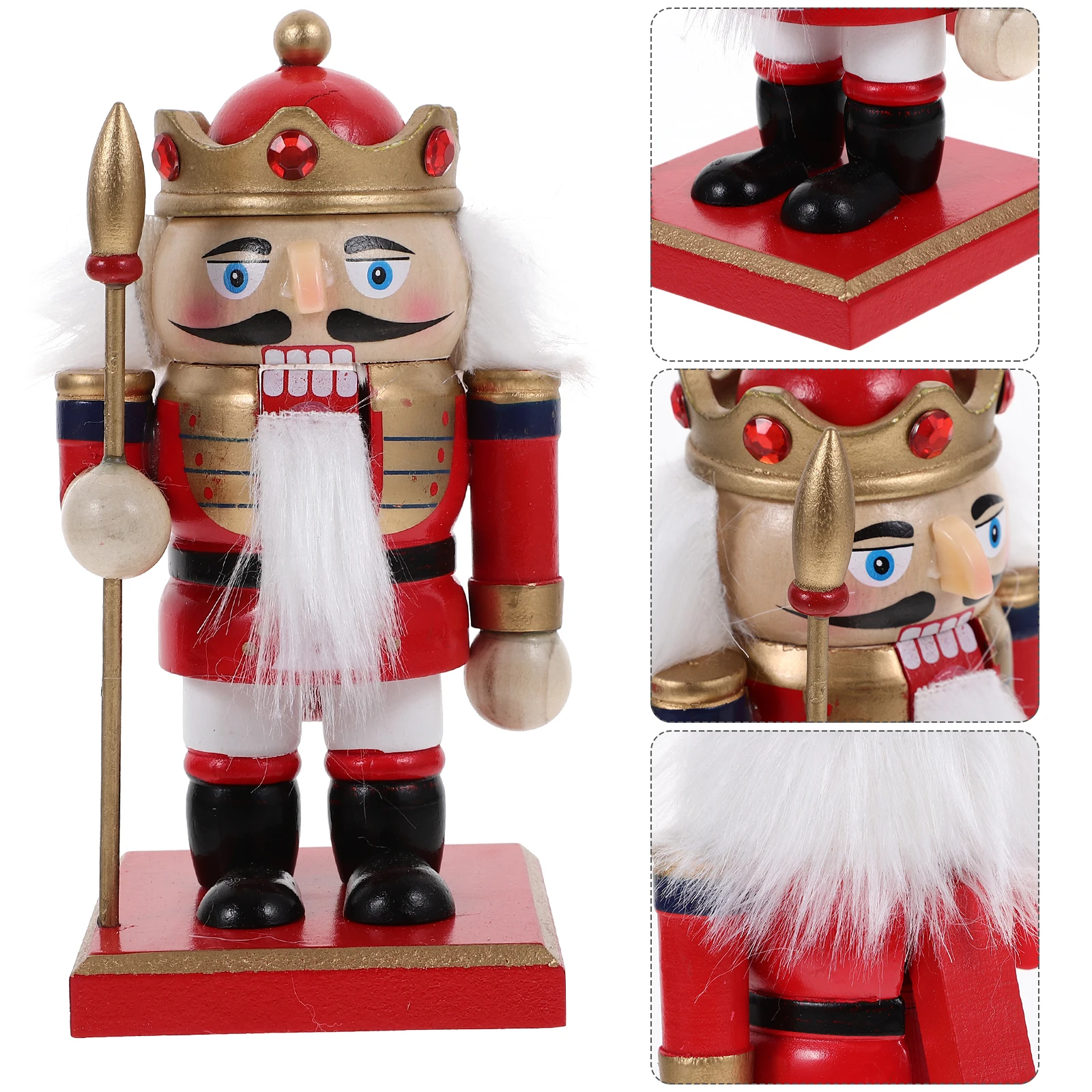 

Nutcracker Soldier Ornament Christmas Tabletop Decoration Figurine Statue Wood Puppet Xmas