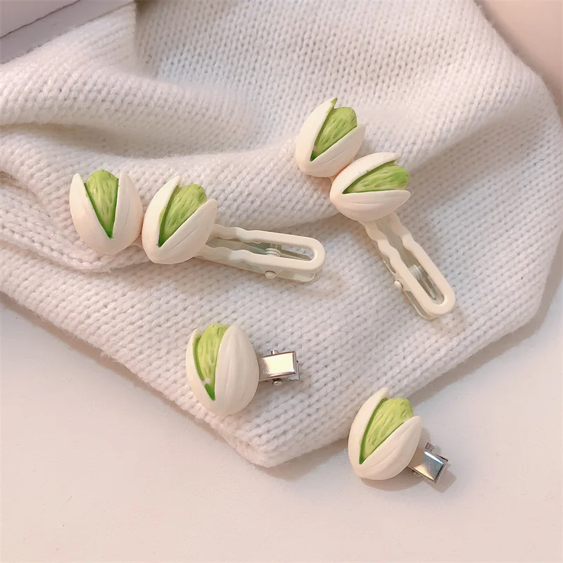 Korean Cute Pistachio Imitation Food Hair Clip Girls Sweet Trend Side Clip Party Accessories Headwear