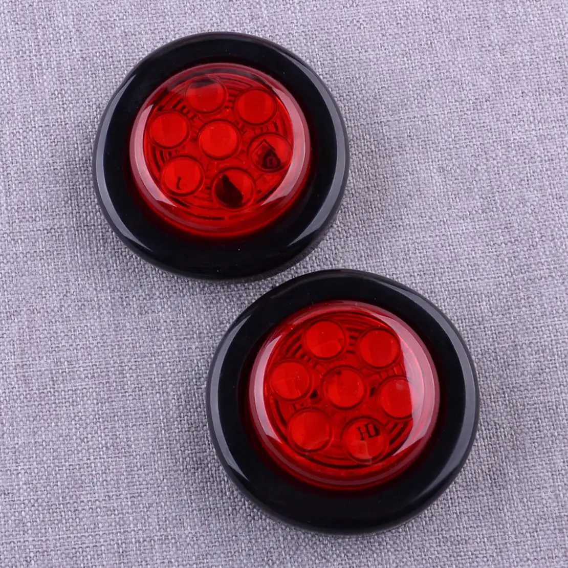 

2pcs 12V Car Trailer Truck LED Red Round Side Marker Clearance Light Lamp