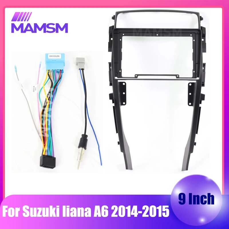 9 inch Double DIN Car radio Frame Radio Fascia for Suzuki Liana A6 2014 2015 car Stereo Face Plate Frame Radio