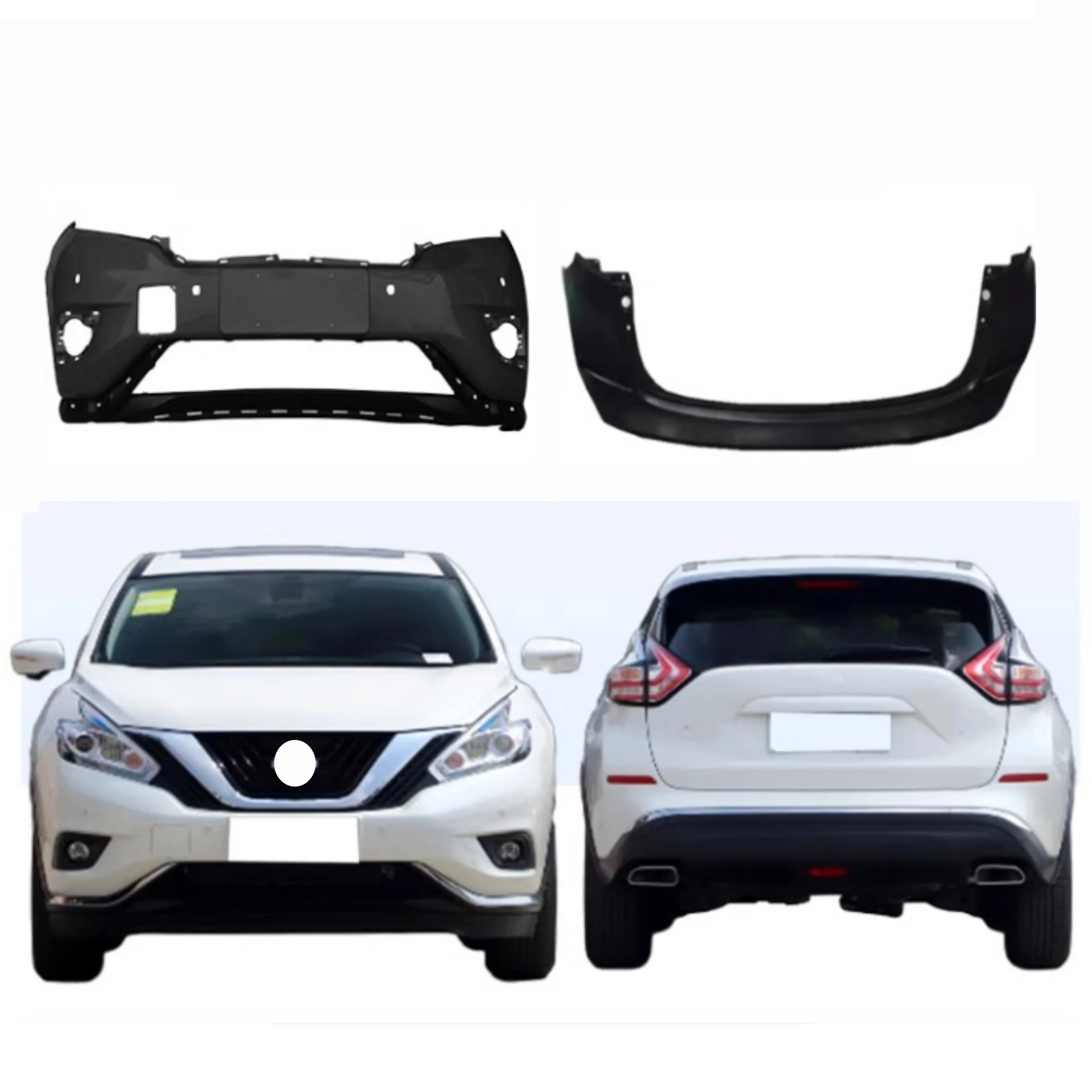 Body Kit Unpainted Front Rear Bumper for Nissan Murano 2015-2020 Surround Car Accessories