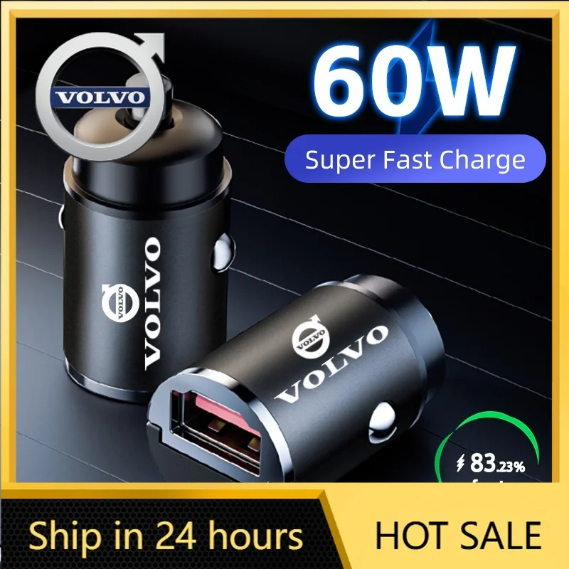 

Steering Covers Car Charger USB Type-C Fast Charging Adapter Sticker For Volvo XC70 XC40 XC60 XC90 V40 V60 V70 C40 C30 S60 V50 V