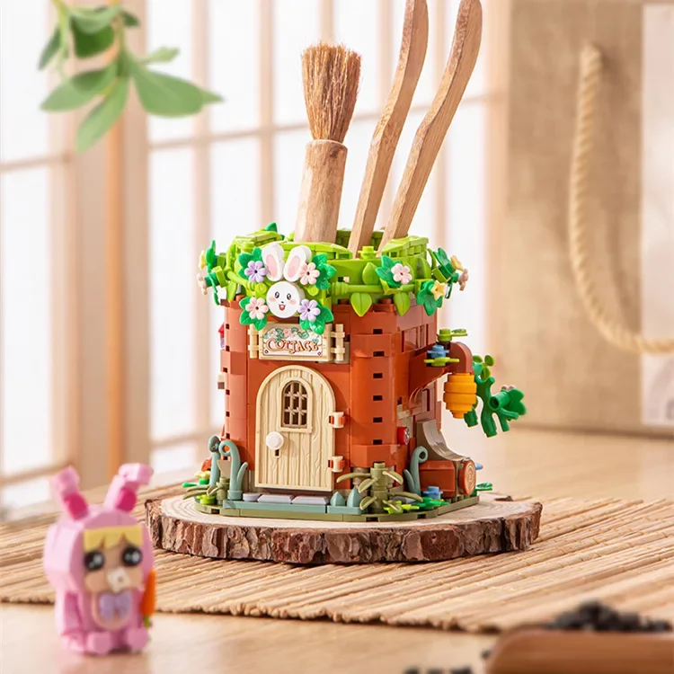 LOZ Building Blocks Creative DIY Tree Trunk Matching Toys Primary School Students Learn Pencil Holder Tabletop Decoration Gifts