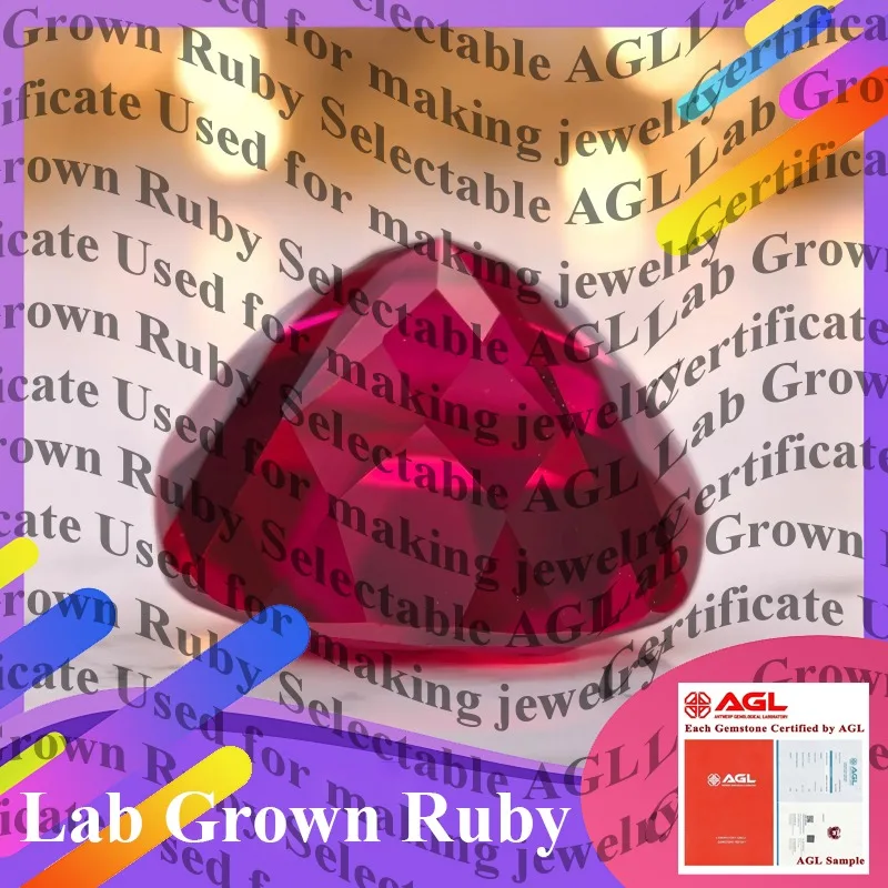 

Lab Grown Ruby Gemstone for DIY Jewelry Making Materials Square Cushion Shape VVS1 Lab Created Ruby Loose Stone for Ring