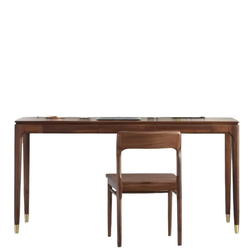 

Light luxury custom black walnut desk modern solid wood coffee table