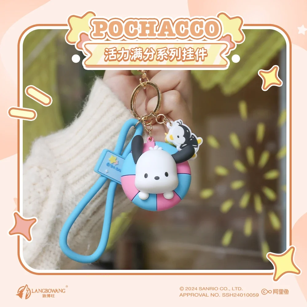 Hot Sanrio Pochacco Toy Mini Anime Action Figure Keyring Pendant Decoration Collection Keychain Model Doll Birthday Gift For Kid