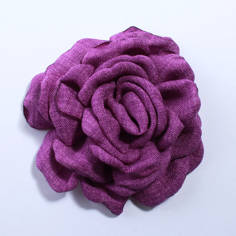 5PCS 8CM Nieuwe Verbrand Rand Satijnen Stof Bloemen Voor Kleding Decoratie Kunstmatige Bloem Voor Bruiloft Uitnodiging