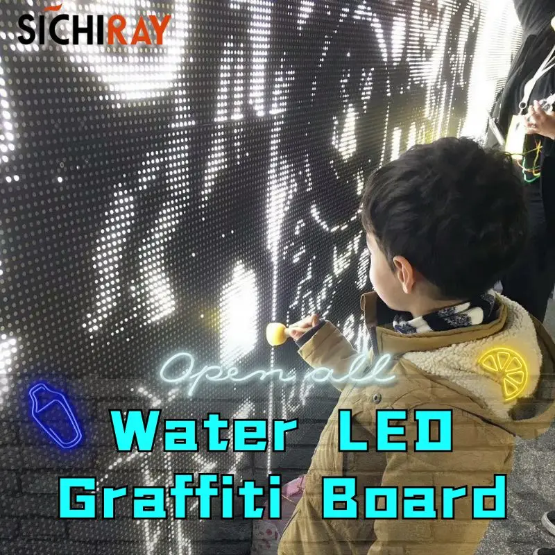 Water LED Graffiti Board Mall Interactive Children Outdoor Custom Creative Decoration Water LED Graffiti Interactive Wall solar up and down luminous wall lamp outdoor landscape courtyard outdoor waterproof atmosphere wall decoration terrace wall