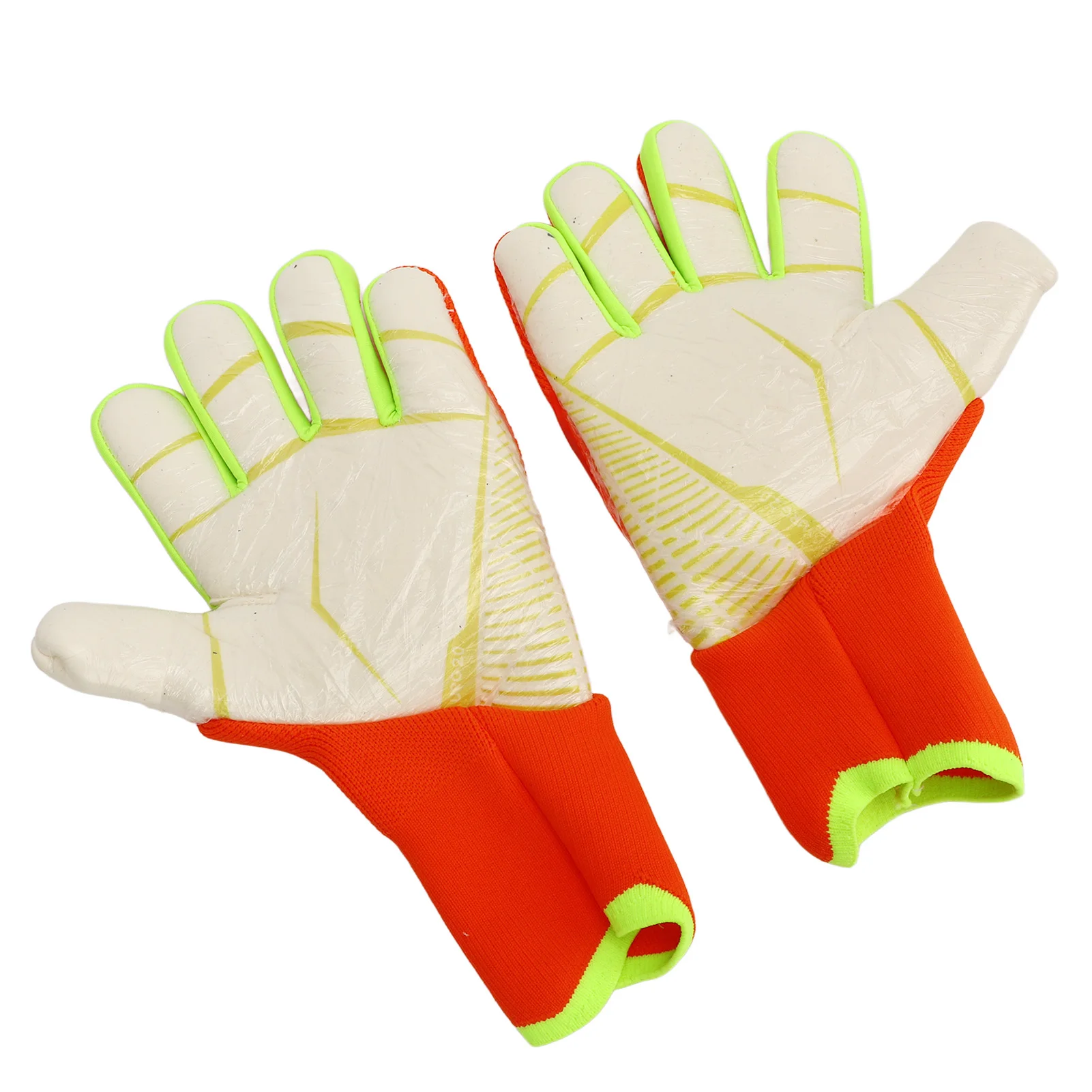 Goalkeeper Gloves Orange Latex and Nylon Breathable Mesh Finger Protection Soccer Goalkeeper Gloves for Women for Competition