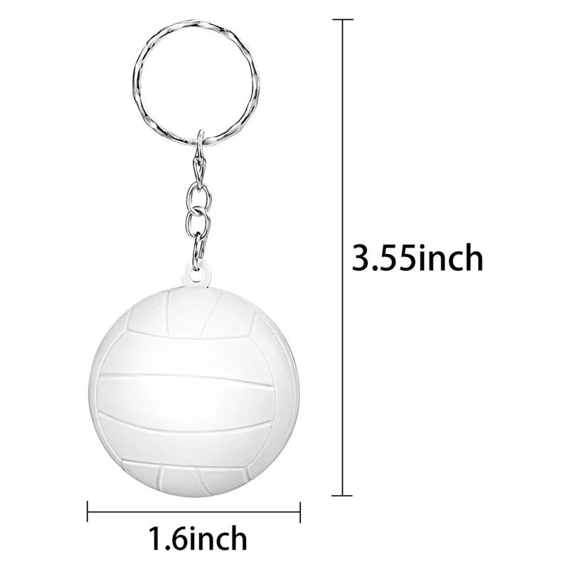 

ABIYY-24 Pack White Volleyball Keychains,Mini Volleyball Stress Ball Keychains,Sports Ball Keychains,School Carnival Reward