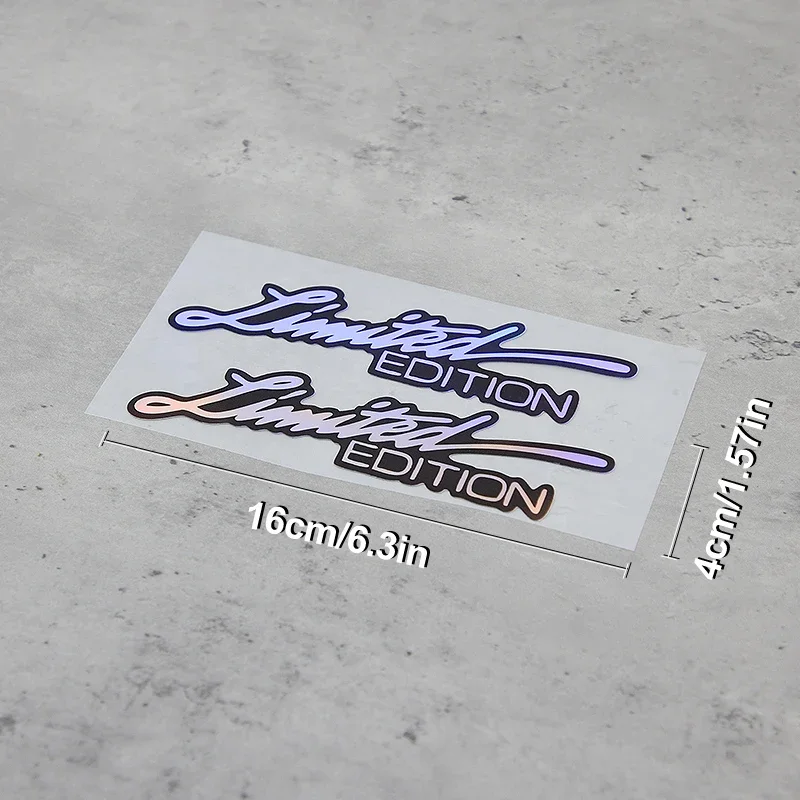 2PCS/SET Colorful Holographic "Limited Edition" Decals, Ideal for Car Enthusiasts Loving Exclusive Styles