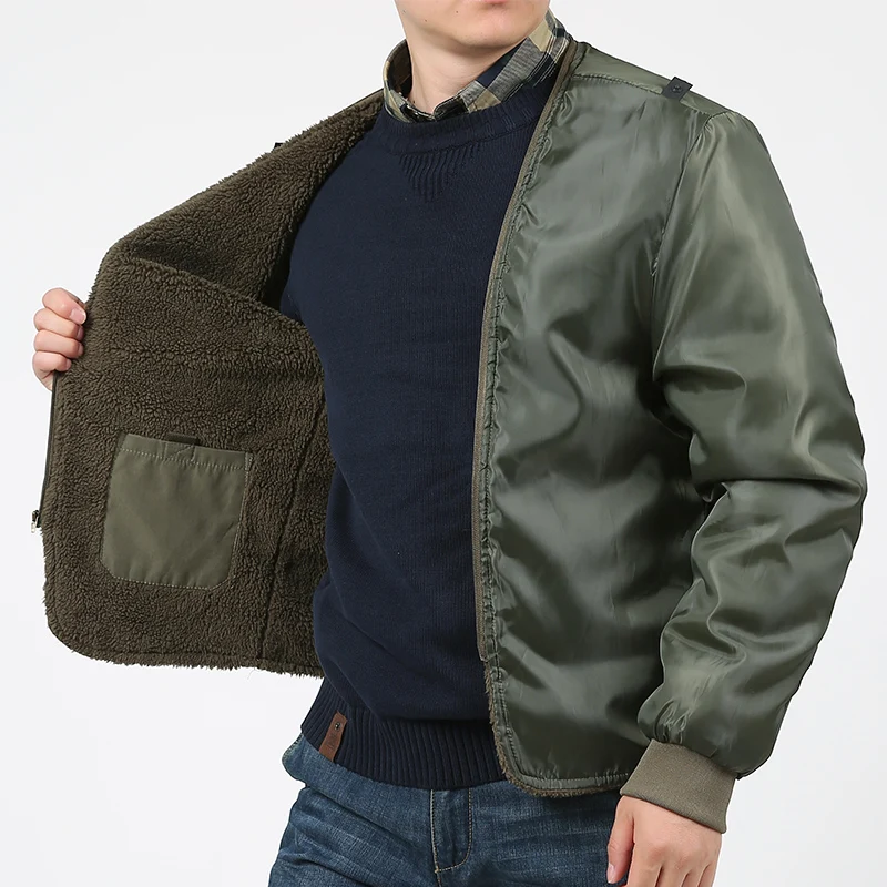 Veste coupe-vent en cachemire avec poignées amovibles pour homme, Parkas d'extérieur, Combinaisons multi-poches, Haute qualité, Hiver, Chaud, Optique, 2 en 1