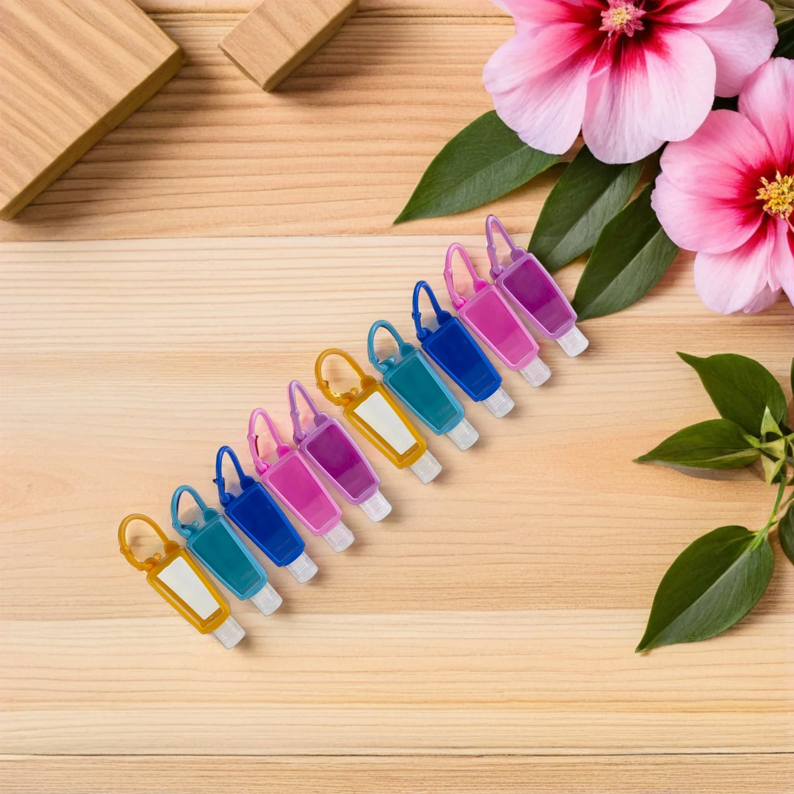 

10 Sets 30ML Silicone Hand Bottle Travel Dispenser Portable Bottles for Hand Lotion Cream No Leakage Sealed Fit Purse