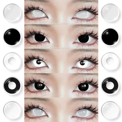 AMARA Cosplay Color Contact Lenses for Eyes Anime Eye Lens Black Lenses White Contact Lenses Cosmetic Color Lens Eyes 1Pair
