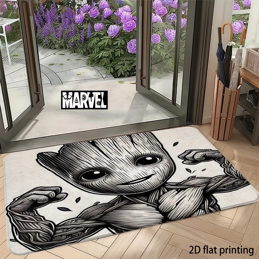 Alfombra de Entrada con Diseño de Groot de MARVEL, Apta para Hogares, Habitaciones y Entradas con Temática de Superhéroes de Marvel - Alfombra Lavable a Máquina con Groot, Ba